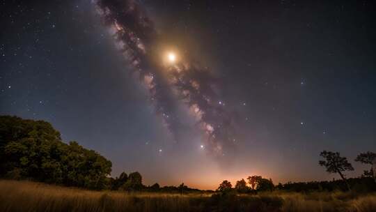 野外夜空银河星空美景