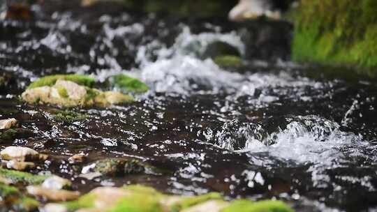 清澈的溪水流动