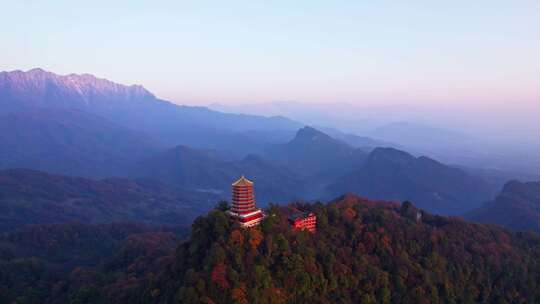 成都青城山老君阁冬季航拍