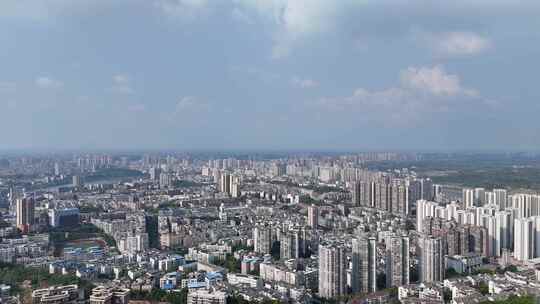 航拍四川内江大景内江城市建设