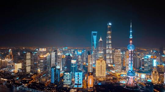 上海CBD夜景航拍合集