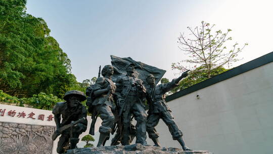 【4K超清】惠州东江纵队纪念馆门口雕像