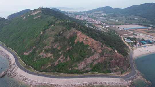 大海海洋岛屿自然风光山东烟台长岛航拍