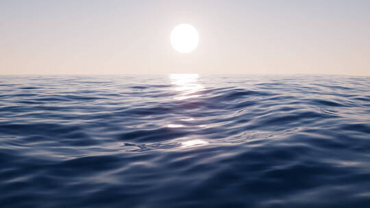 蓝色水面波纹背景循环动画3D渲染