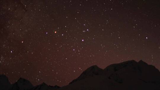 喜马拉雅山的夜空