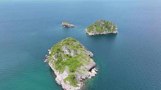 泰国安通国家海洋公园海岛快艇自然风光航拍