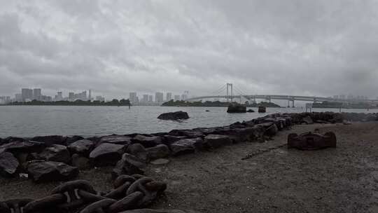 台场的雨天延时