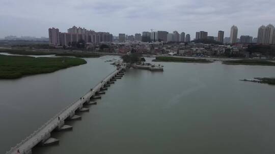 大气航拍 福建 泉州 洛阳桥 古建筑 闽南视频素材模板下载