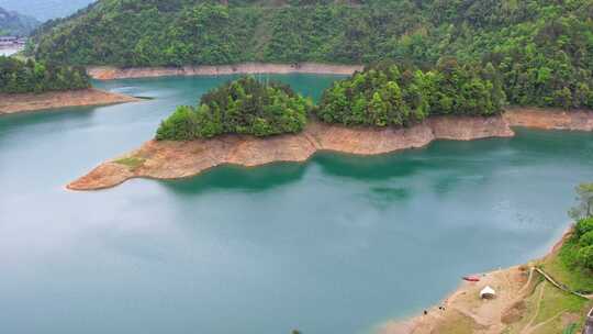 水库湖泊农田水利湖北恩施车坝河水库航拍