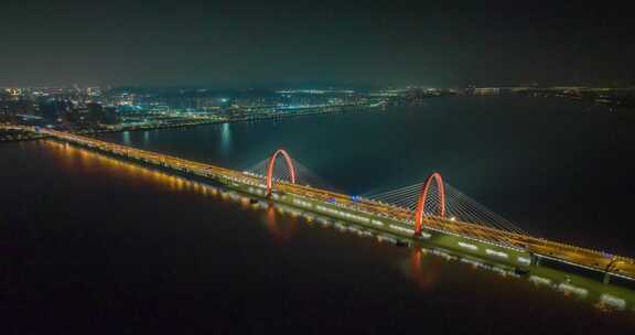 杭州之江大桥延时夜景