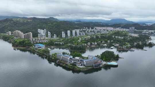 4K航拍浙江千岛湖风景区风光