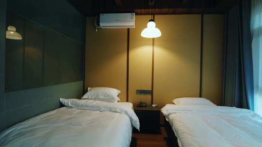 酒店标准间室内场景