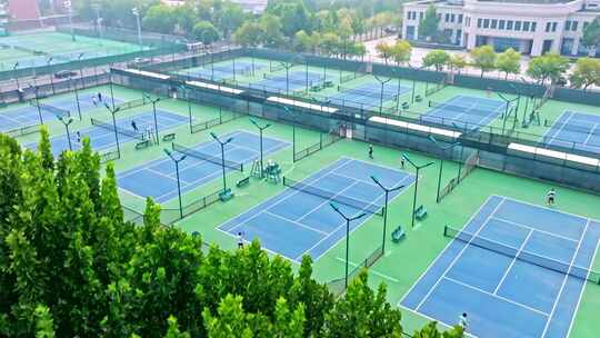 天津网球中心网球馆网球场体育馆运动场视频素材模板下载