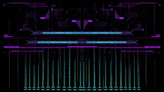 朋克风格线条噪波屏幕闪烁紫色红色蓝色7