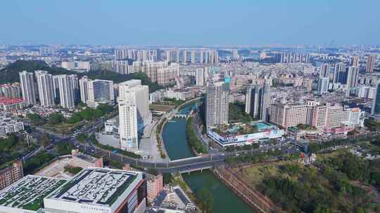 江门江海区蓬江区城市航拍