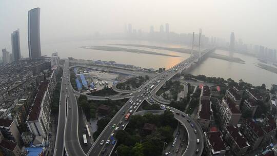 南昌城市景观交通枢纽八一大桥视频素材模板下载