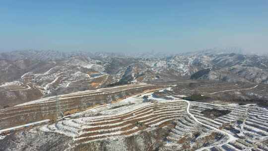 4K航拍北方雪景农村