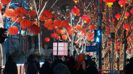 春节灯笼过年氛围围视频素材模板下载