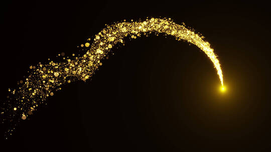 金色魔法粒子轨迹路径粒子转场动画4