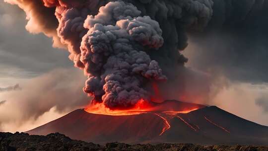 火山喷发壮观景象