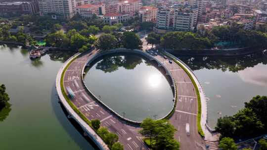 惠州_圆通桥_道路桥梁_航拍延时