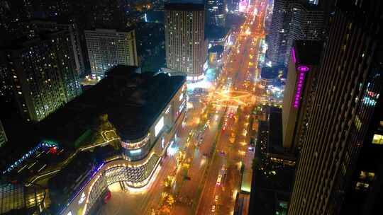 杭州钱塘新区高沙路夜景车流延时