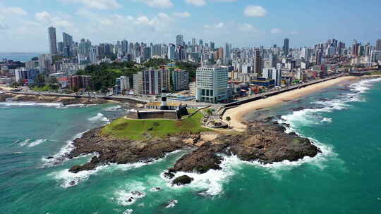 巴西巴伊亚州海岸城市萨尔瓦多的地标灯塔。