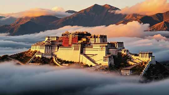 云端上的布达拉宫全景