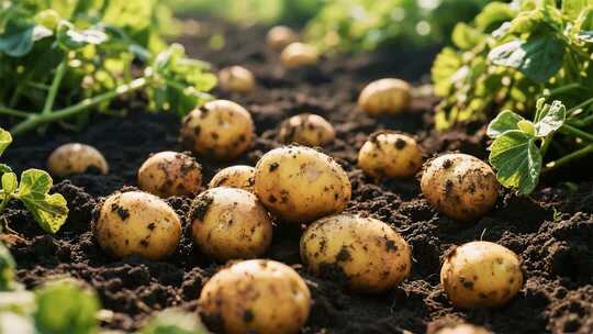 田地里新鲜出土的土豆