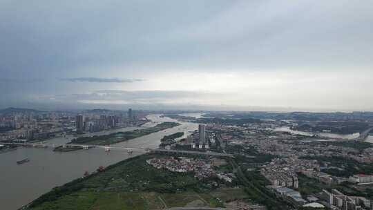 雨后的广州海珠城郊航拍