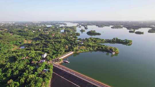 成都东部新区简阳三岔湖水库三岔湖景区航拍