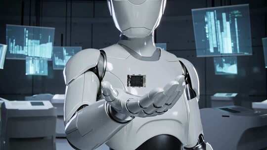 未来科技AI机器人展示芯片