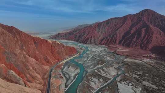新疆南疆喀什帕米尔高原红山公园航拍