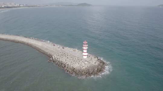 海南 神州半岛 网红灯塔 航拍 海边