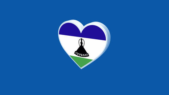 莱索托国旗心形