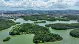 深圳松山湖城市水库湖面风景城市绿化宣传片高清在线视频素材下载