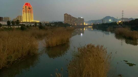 横店南江东磁大厦南江壹号空镜头夜景