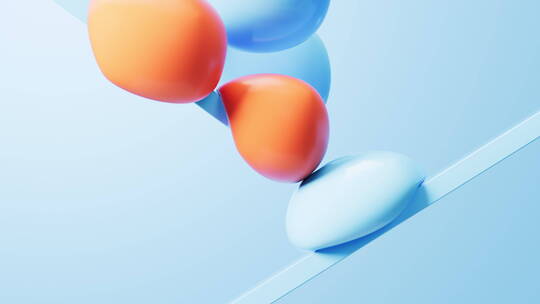 柔软弹性的球体抽象动画3D渲染