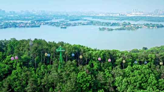 武汉东湖公园风景区自然风光航拍视频