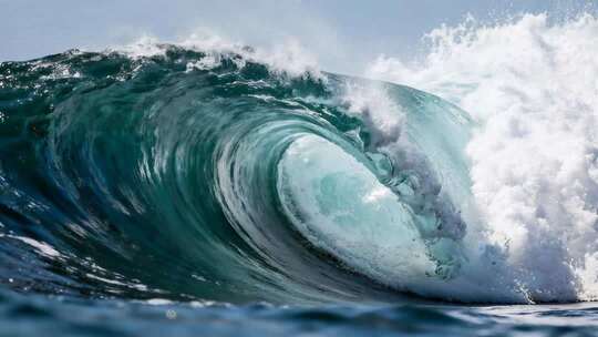 海浪拍打巨浪特写