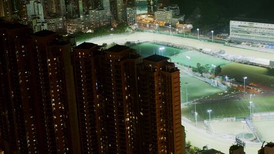 香港铜锣湾夜景航拍大景
