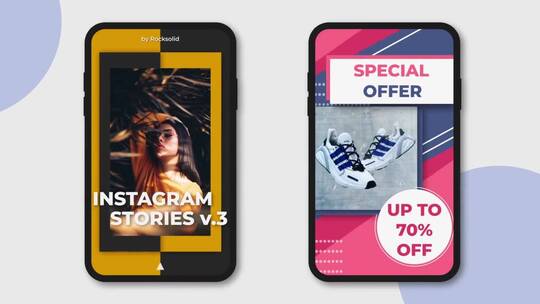 潮流Instagram故事素材包AE模板AE视频素材教程下载