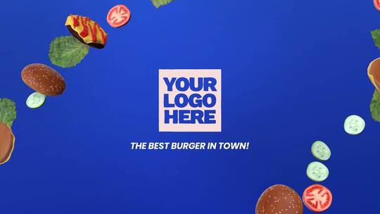 汉堡快餐宣传logo活动营销视频开场AE模板