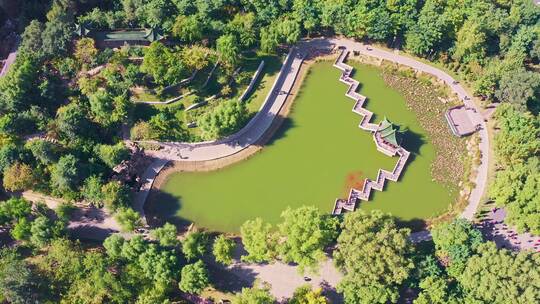 中国辽宁沈阳百鸟公园城市风景航拍