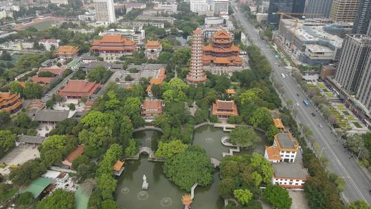 4k 航拍福州城市景观全景