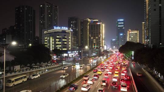 重庆红锦大道夜景航拍