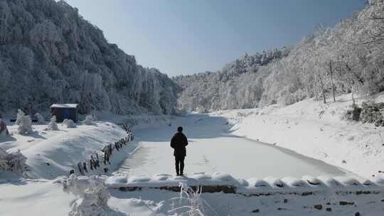 汉江源景区雪景航拍宣传片