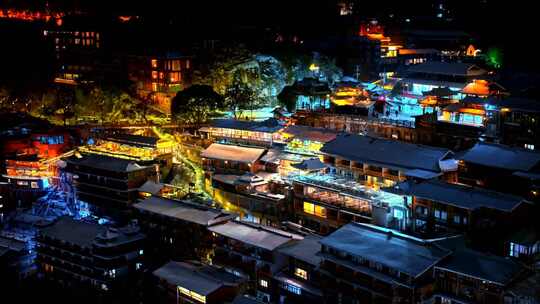 西江千户苗寨夜景雪景