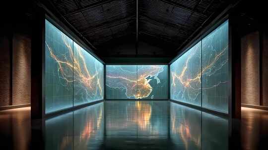 中国地图数据流光影交织