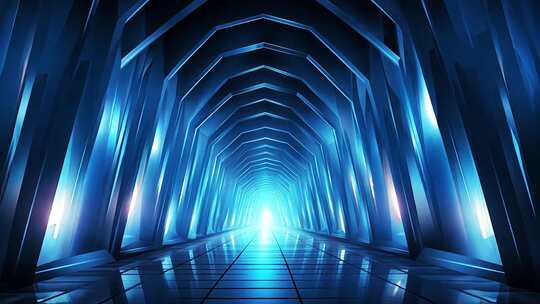 蓝色时空穿梭隧道背景